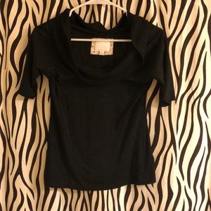 XS Anthropologie Black Cowl Neck Sweater